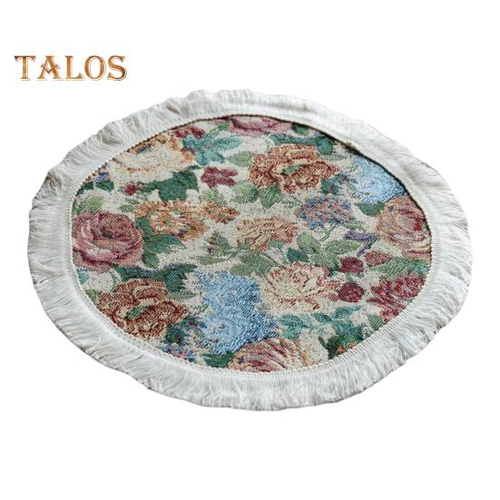 Tischset mit Quaste, pastoralem Stil, Blumen-Ölgemälde, ästhetische runde Form, Partys, Hochzeiten, Bankette, Tischdekoration, Abendessen-Matte