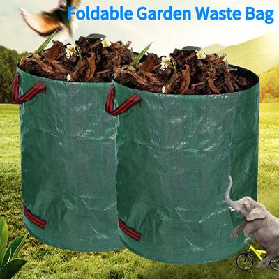 Saco Dobrável para Resíduos de Jardim Grande Capacidade Reutilizável Recipiente de Armazenamento de Lixo Impermeável Saco Tecido de PP 100/200/300/400/500L