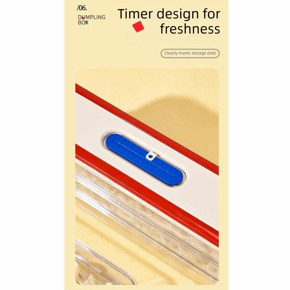 3 Layer Frozen Dumpling Storage Box Leak-Proof Food Grade Wonton Storage Case Non-Stick Bottom Timer Design Clear Food Container