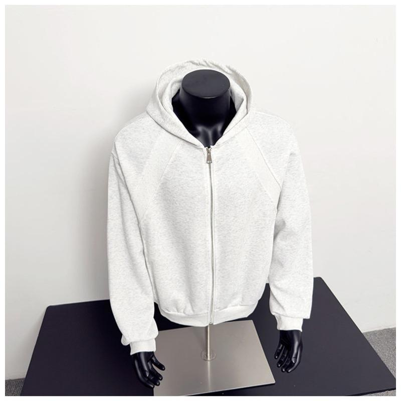 European American Spring and Autumn New Trendy Solid Color Long Sleeve Hooded Shirt Men's Casual Loose Cardigan Top