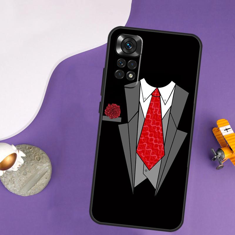 Anzug und Krawatte Hülle Für Xiaomi Redmi Note 13 Pro 14 12 9 10 11 Pro 10S 11S 12S Redmi 14C 13C 10C 12C Abdeckung