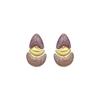 Earrings - LUXENTER - Ismaly - 18K Yellow Gold Finish - Fuchsia Lacquer - Metal Alloy