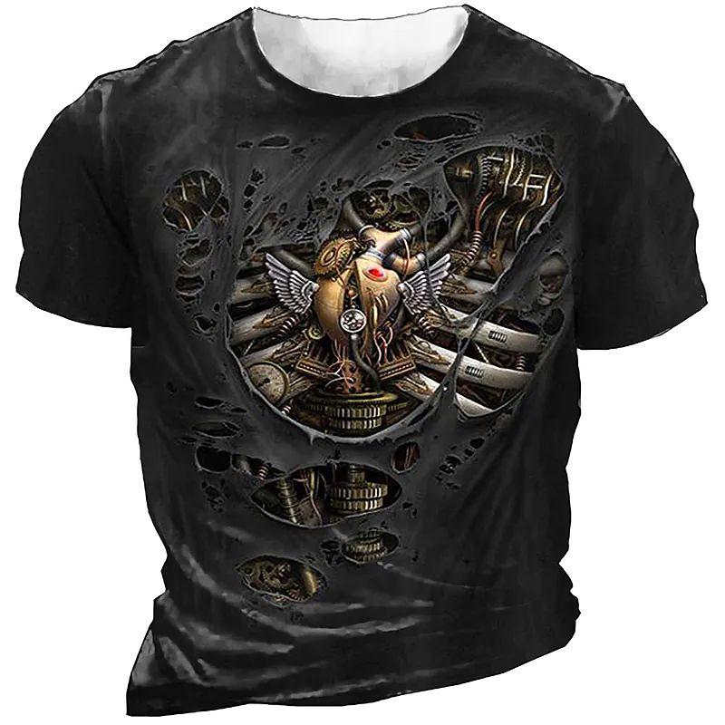 Men's Horror Skull T Shirt 3d Print Skull T Shirts for Men Death Short Sleeve Oversized Tops Tee Shirt Men Clothing 6xl Camiseta