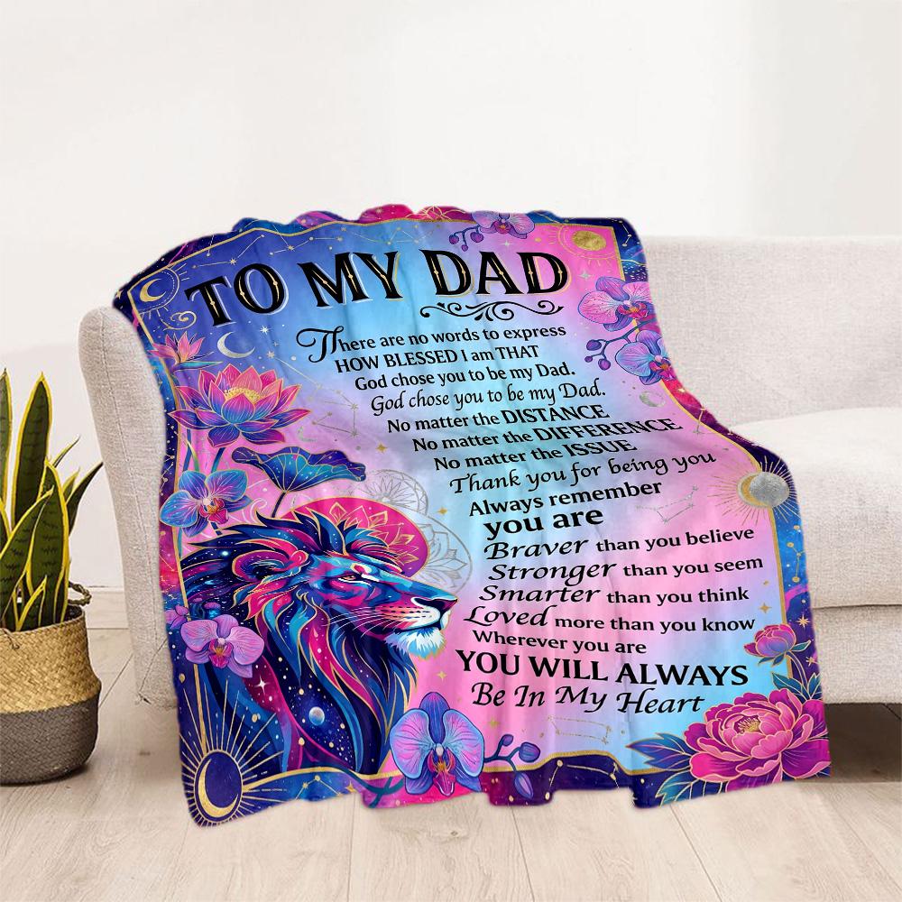 Love Letter To Dad Flannel Blanket-Soft and Suitable for Sofas,Beds,Offices,Travel,All Seasons,Great Gift for Holidays and Birthdays.