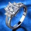 2026 European and American Accessories Square Zircon Ring Women's Simple Fashion Wedding Ring Ring Jewelry
