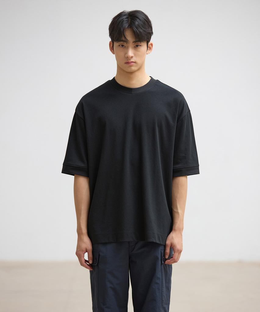 STCO Solid Short Sleeve Sweatshirt_Black (Oversized)_Stsvb56Osb