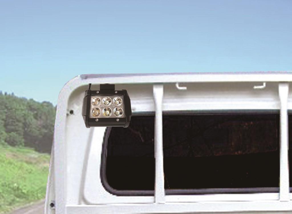 Kashimura LED Work Light, Mini Square, 6 Bulbs, 18W, 6 LEDs, White, 16W, 14400lm, 6000K, Noise Reduction, IP67, DC12/24V, NML-11