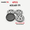 For VW 4pcs 55mm 65mm Car Styling Car Wheel Center Hub Cap Covers Badge For Volkswagen VW GTI Polo Golf 4 5 6 Touran CC Passat B5 B6 B7 ES1