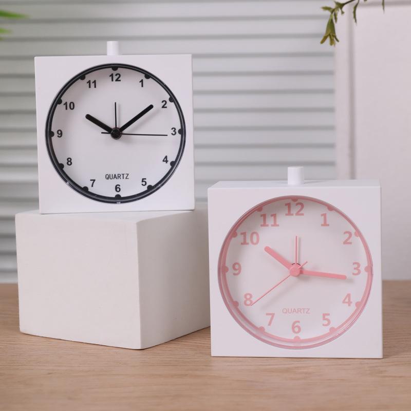 Simple Alarm Clock Bedside Clock with Night Light Silent Movement Scanning Clock Nordic Style Small Alarm Clock
