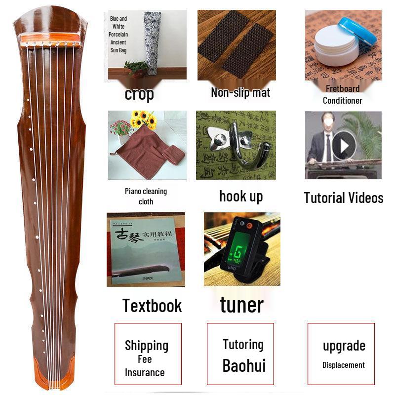 Handmade Tongmu Guqin Fuxi-style Seven-Stringed Instrument for Beginners