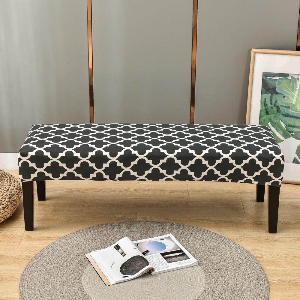 Bench Cover Stretch Spandex Piano Stool Cover Long Ottoman Cover Solid Color Changing Shoes Chair Slipcover Home Decor