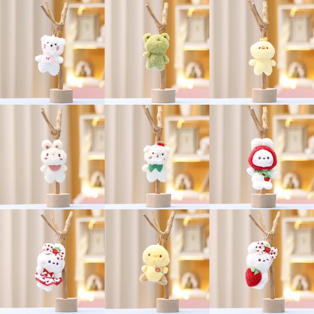 Panda Keychain Rabbit Cute Cartoon Girl Backpack Decorative Pendant Doll Plush