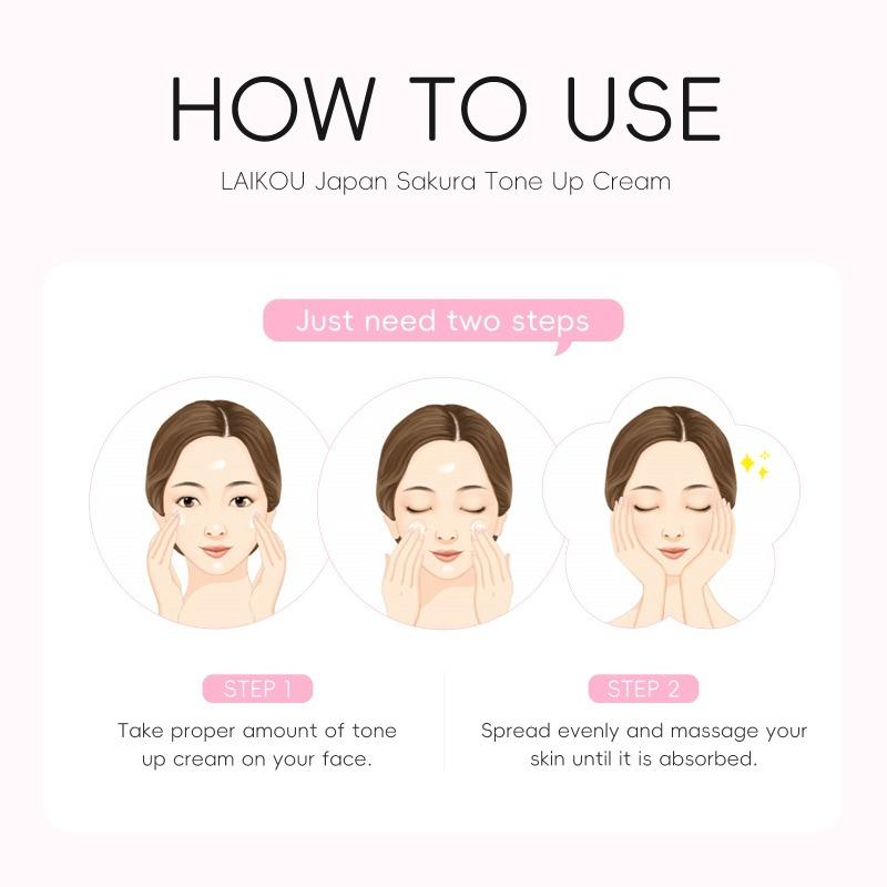 LAIKOU Japan Sakura Tone Up Cream Conceal Blemishes Brightening 30g