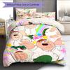 Peter Griffin Fun Pattern Bedding Home Decoration Birthday Gift ( 1 duvet cover + 2 pillowcase, without core),fan merchandise.