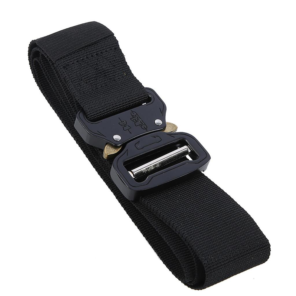 Outdoor Multi Function Military Training Nylon Buckle Belt Strap Men Waistband 3.8x125cm(Black )