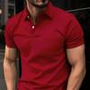 New Men's Casual Solid Colour Buttons Short-sleeved T-shirt Beaded Ground Small Twill POLO Shirt Men