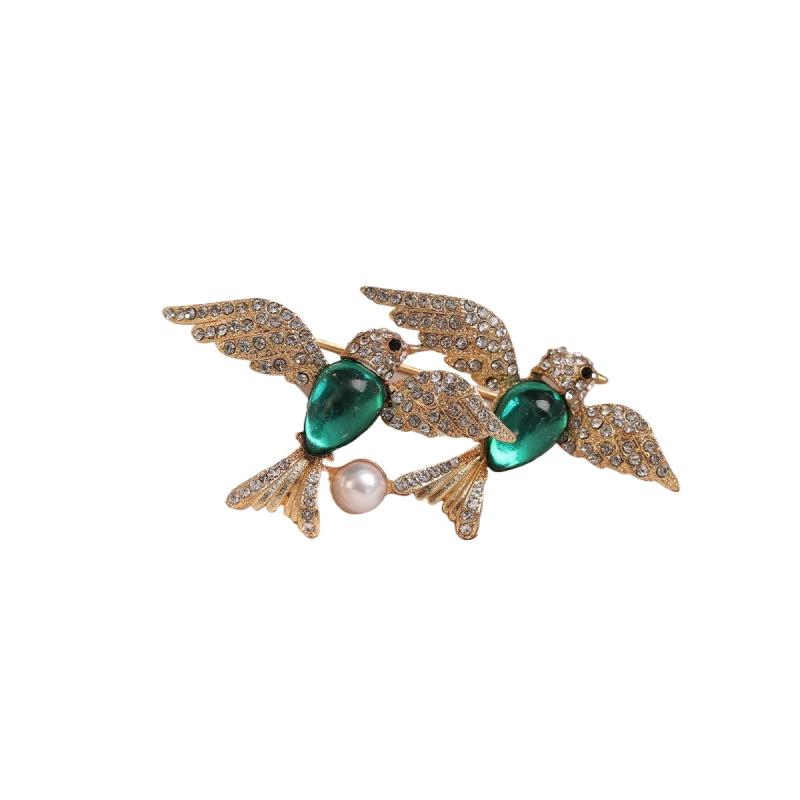Mode Exquisite Doppelte Fliegende Vögel Broschen Für Damen Kleidung Mantel Schmuck Accessoires Geschenke