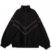 Men's Streetwear Reflective Striped Jacket Jacket Zip Top Windbreaker Thin Jacket Sports