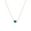 Fashion 925 Sterling Silver Emerald Green love Heart Water Drop Shape Zircon Pendant Gold Plated Necklaces Women