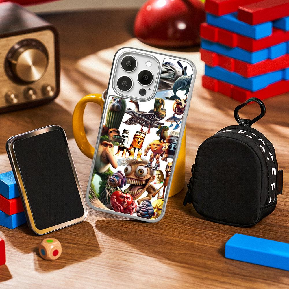 

Tung tung sahur funny poster pattern Phone Case for iPhone 16 15 14 13 12 11 Pro Max Sheepskin Silver-edged protective case iPhone12