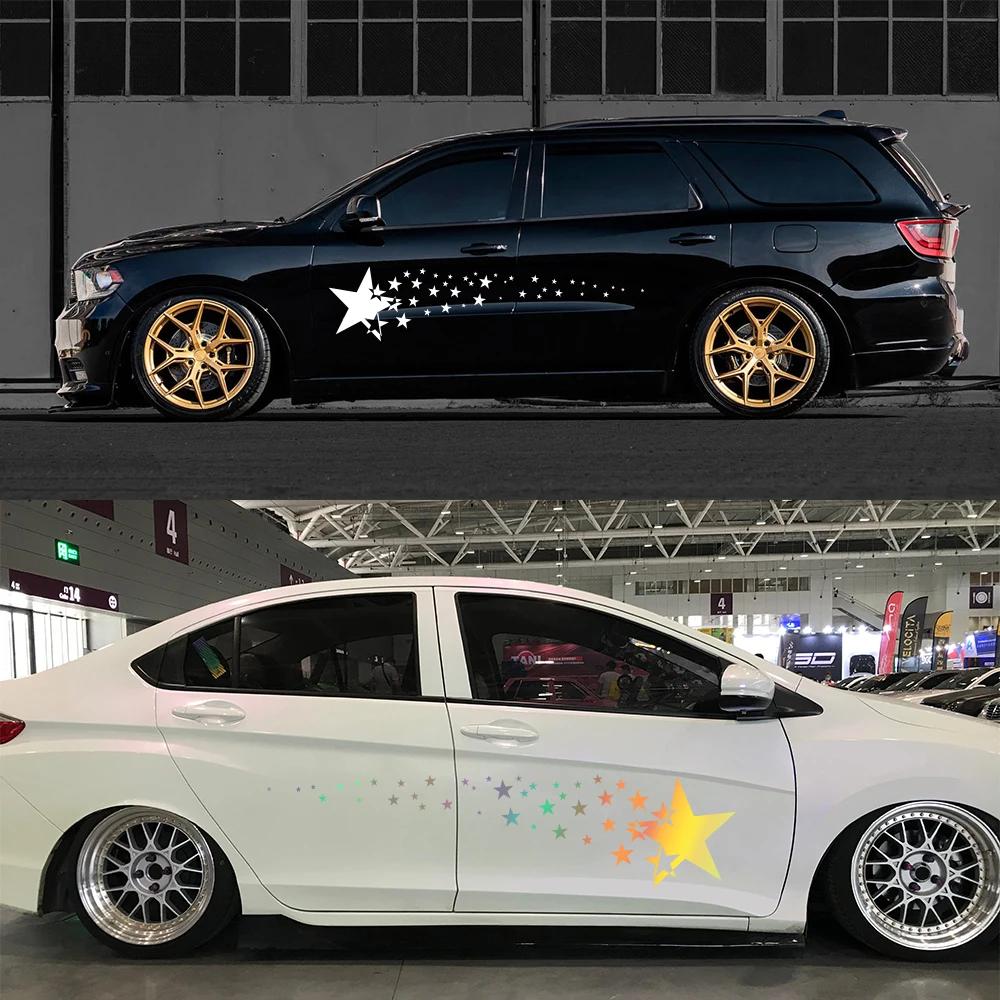 Car Door Side Stickers Star Declas Auto Color Vinyl Film Waterproof Creative Vehicles PVC Stickers Exterior Car Accessories