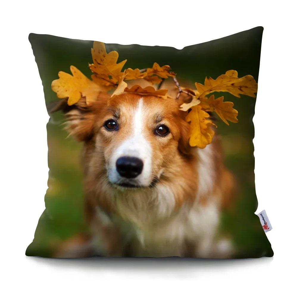 Home Decor Cute Dogs Prints: A Variety of Dog Designs Pattern Cushion Cover Suitable for Sofa Bedroom Car Pillow Cover