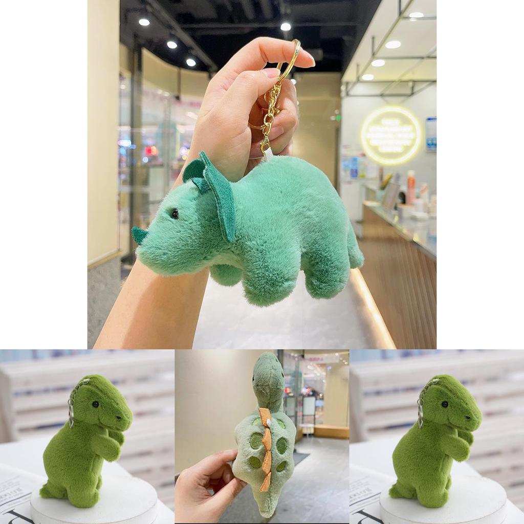 Cute 2024 Dinosaur Plush Toy Keychain Soft Pp Cotton Bag And Car Ornament
