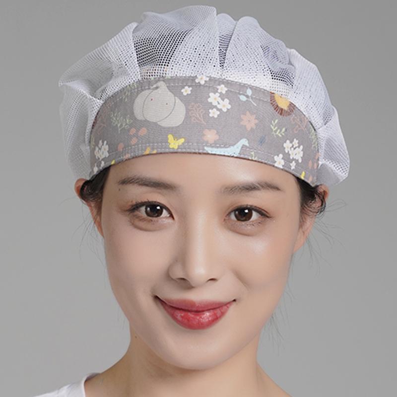 Breathable Dustproof Women's Work Cap - Mesh Chef Hat for Kitchen Hygiene, Oil & Smoke Proof