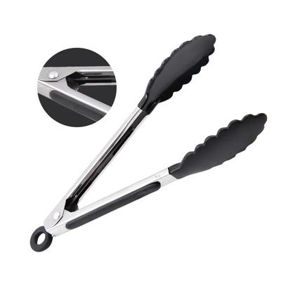 Kitchen Food Tongs Barbecue Salad Grill Serving Tongs No-stick Food Clip Silicone BBQ Tongs Bread Clamp Cake Clip 10-Inch