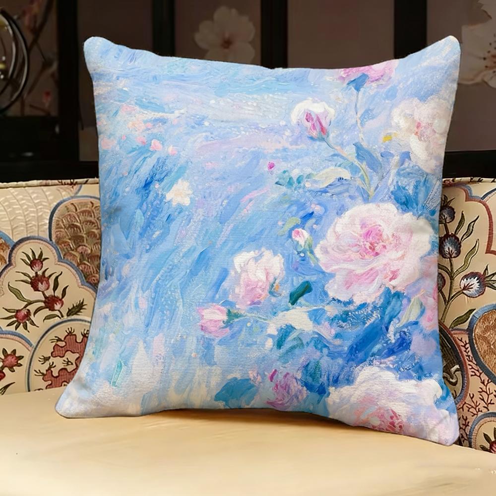 Flower Vase Pillow Case Pillowcase, Double-Sided Printed, Sofa Cushion, Bedroom Headboard Pillow