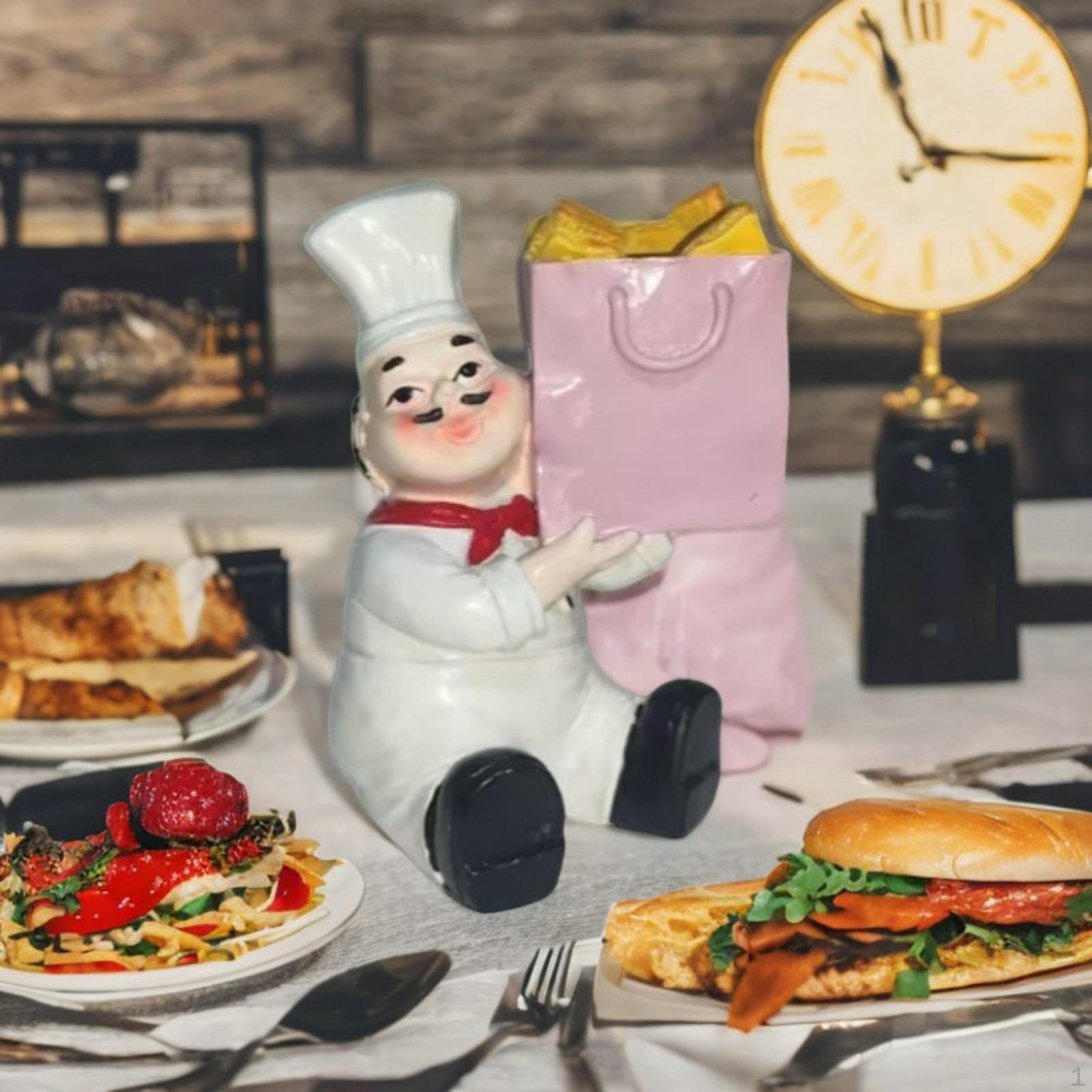 

Resin Chef Figurine Unique Cooking Crafts Statue Sculpture for Cottage Shop Tabletop Cabinet рожевий