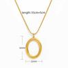 Fenny 18K Gold Plated Minimalist Versatile Oval Pendant Necklace Trendy Sweater Chain Stainless Steel Jewelry
