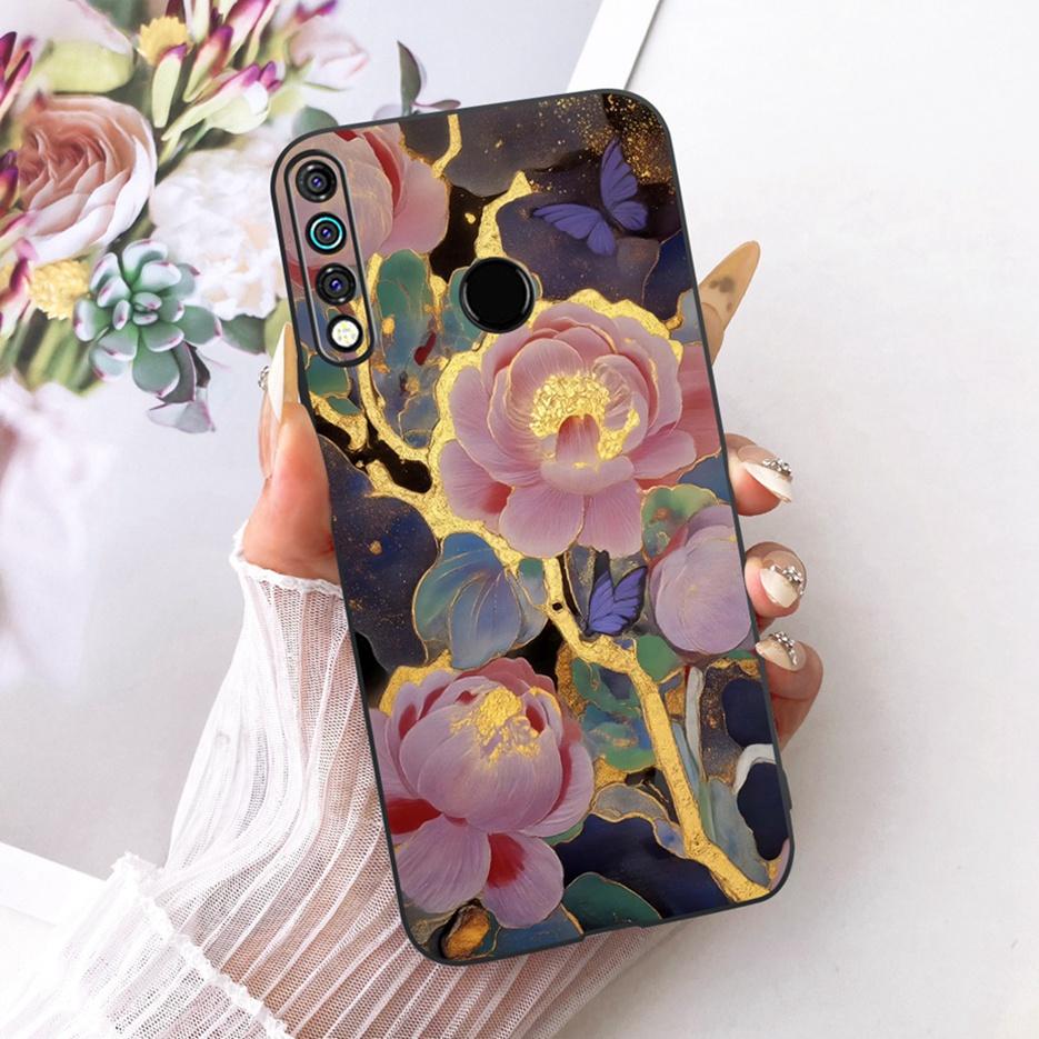 For Tecno Spark 4 Case KC8 Luxury Flowers Butterfly Painted Cover Soft Silicone Case For Tecno Camon 12 Camon12 CC7S Spark4 Bags