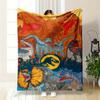 Prehistoric Dinosaur Print Blanket  Reversible Flannel for AllSeason Adventures Jurassic Gifts  Roaring Comfort