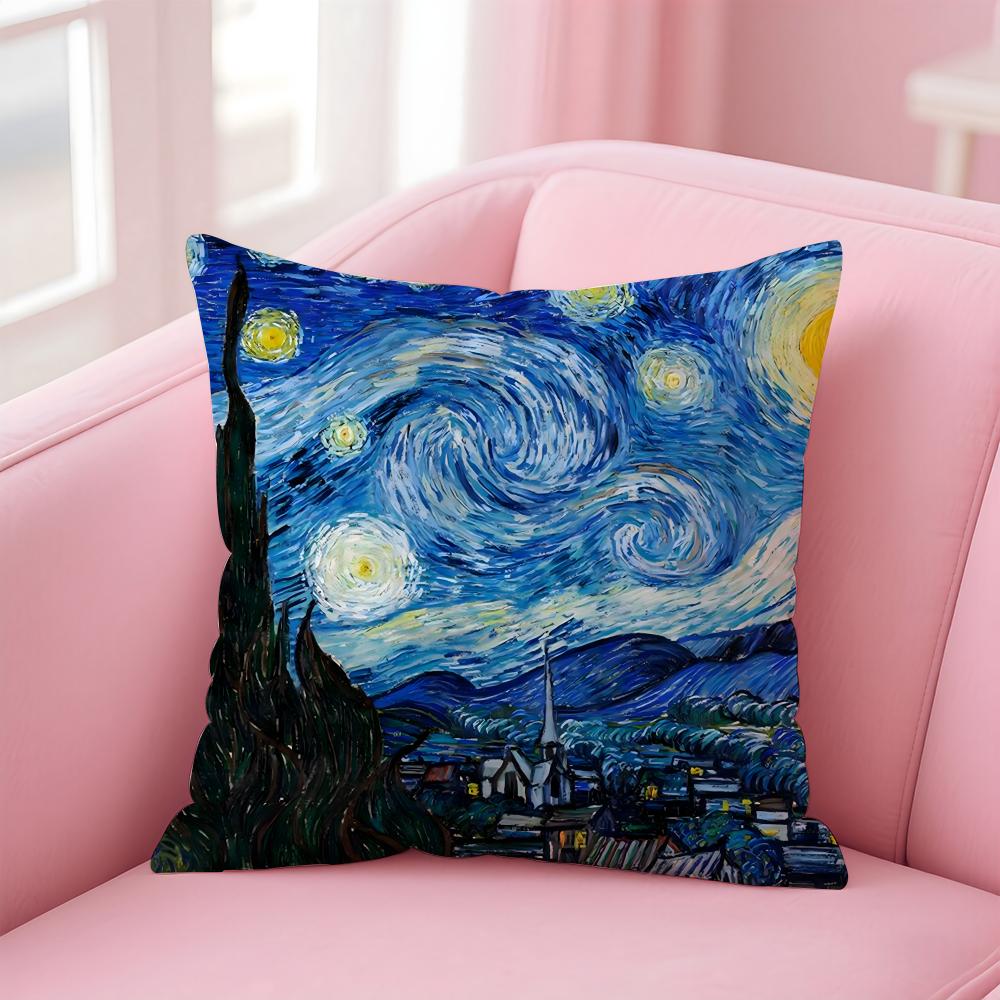 V-Van G-GoghS Cushion Cover Comfortable Reversible Pillow Cover Ideal for Car Sofa Bedroom & Beyond