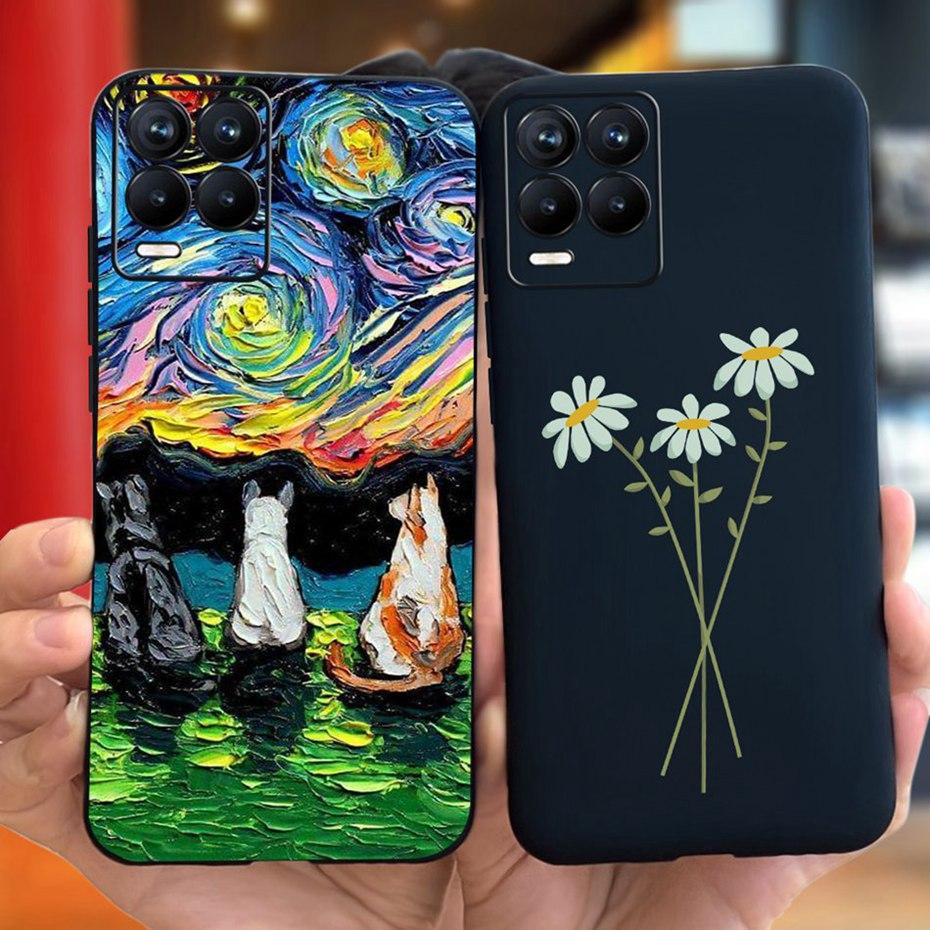 Capa Para Realme 8 Pro / Realme 8 4G Desenho Animado Fofo Cor Doce Silicone Macio Capa Para Realme8 8Pro RMX3085 RMX3081 Capas de Telefone