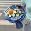Crochet Flower Bouquet Graduation Bouquet Artificial Woven Flowers Decorations Teacher's Day Mother's Day Gifts