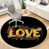 1pc Love Flowers Office Round Rug, Carpet for Office, Gaming, Lightweight Round Floor Mat yy260205024