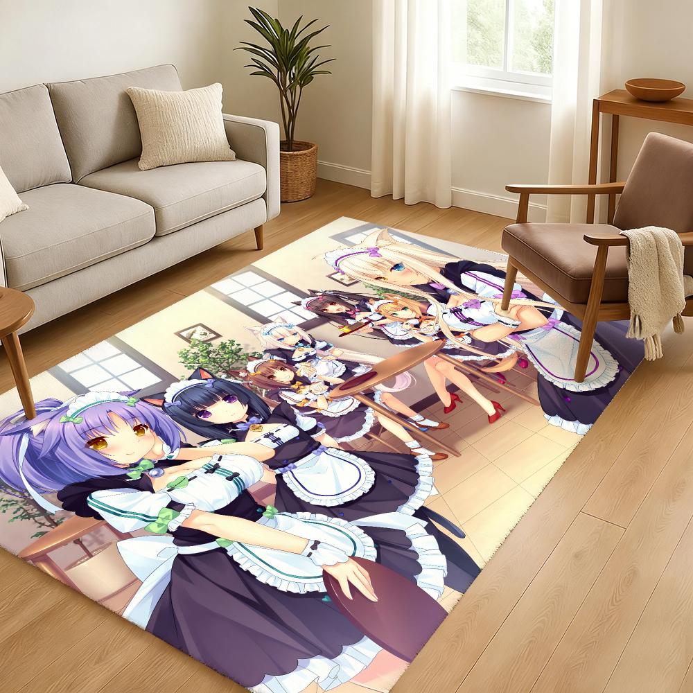 Anime Game N-Nekopara Floor Mat Soft Thickened Absorbent Non-Slip Bedroom Living Room Door Mat Home Decor Flannel Rugs