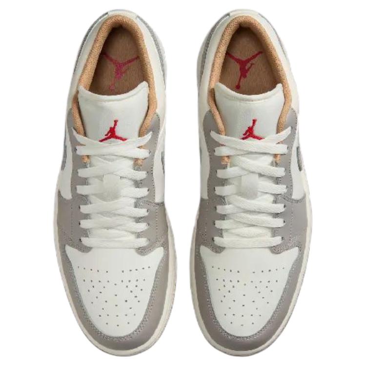 New Jordan Air Jordan 1 Anti Slip Wear Resistant Low Top Vintage Basketball Shoes Men's Beige Gray 553558-169