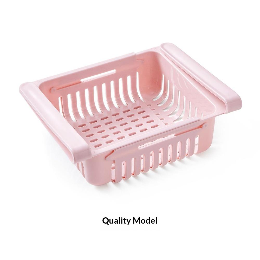 Retractable Refrigerator Storage Box Storage Basket Living Room Household Egg Storage Finishing Box Refrigerator Rack