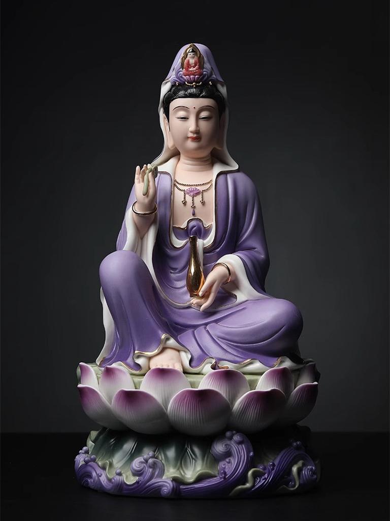 Ceramic Guanyin Statue Household Buddha statue offering ornaments The statue of Guanyin Bodhisattva in the South China Sea