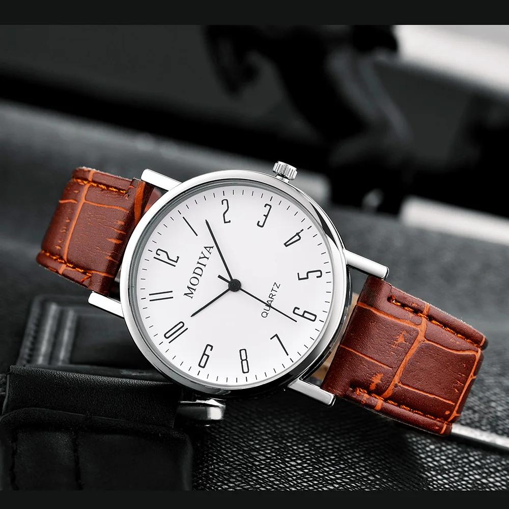 Luxury Leather Strap Analog Watches Men Business Wrist Watch Ultra Thin Quartz Wristwatch Clock Men Women Casual Simple Watch