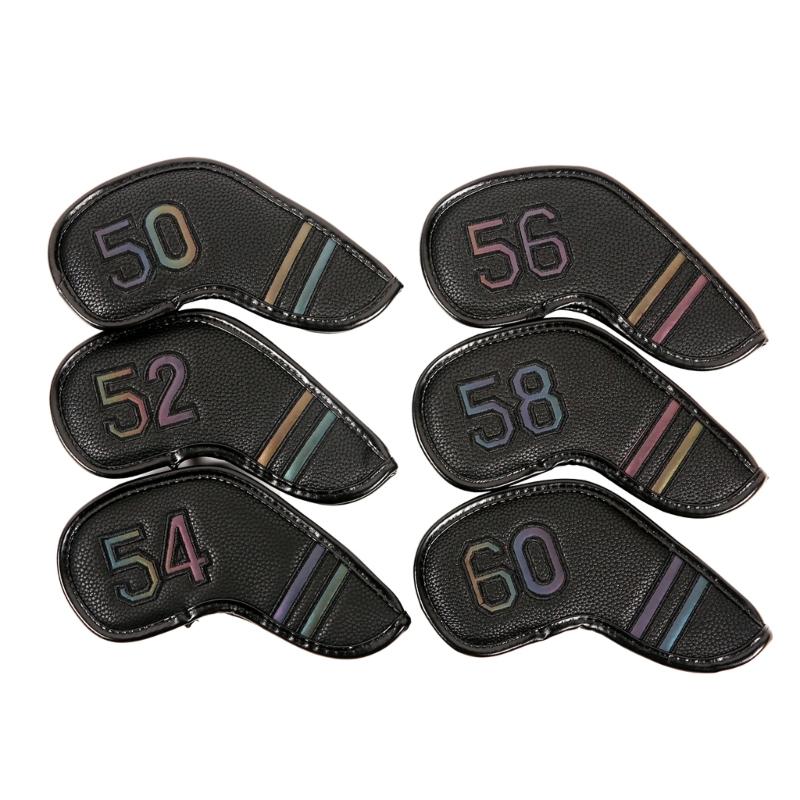 

6Pcs Waterproof Golfs Putter Cover Iron Head Cover PU Leather Golfs Club Cover Iron Headcover Golfs Club Head Cover 1 чёрный