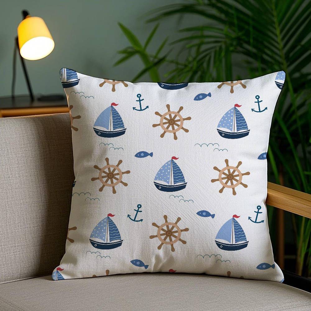 Pillow Case Oean Animals Sofa Short Plush Double-sided HD Printing Room Home Office Gift Cushion Cover