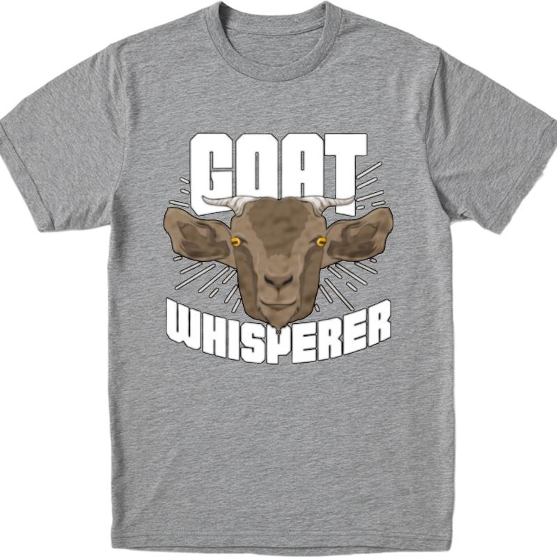 Unisexs Tshirt Adult For Man Oneck Tshirt Big Size Goat Whisperer With Cartoon Goat Face Everyday Teeshirt Summer Tshirt