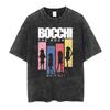 Unisex TShirt Bocchi The Rock Unisexga Ryo Top Print Vintage TShirt Casual Basis OCollar Black Shirt Short Sleeve Washed TShirt