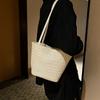 Woven Straw Bucket Bag Large Capacity Shoulder Bag Fashion Summer Beach Tote  Girls