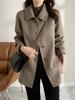 Korean Style High-End Autumn Winter New Maxi Fit Slim Stand Collar Doll Collar Wool Coat for Women