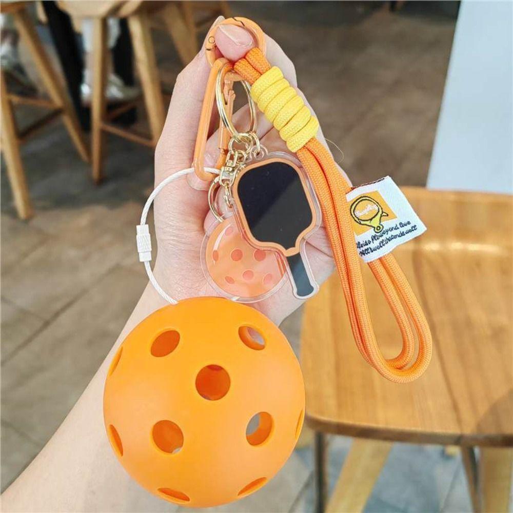 Detachable Pickleball Paddle Keychain Acrylic Fitness Series Pendant  Bag Accessories